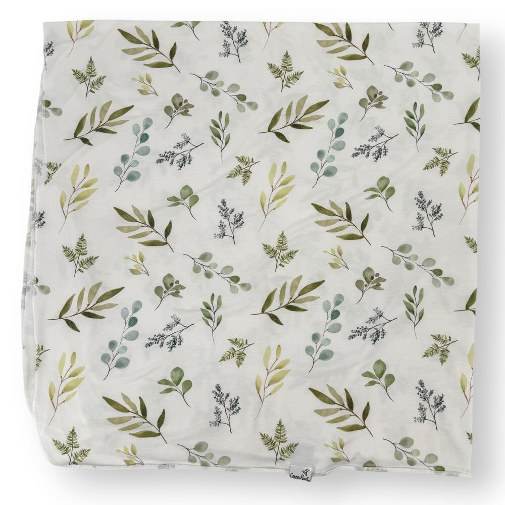 Copper Pearl Floral Botanical Knit Swaddle Blanket 46" Lightweight Breathable